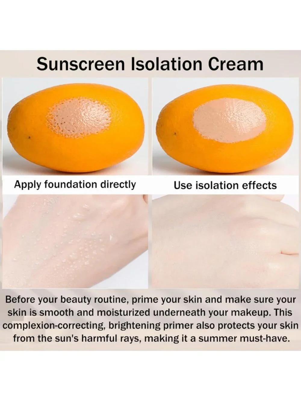 3-in-1 Face Primer with SPF 50, Sunscreen & Color Corrector for Flawless Makeup